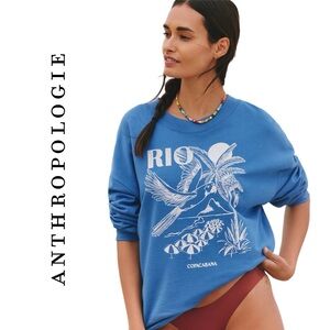 FARM Rio x Anthropologie Graphic Long Sweatshirt